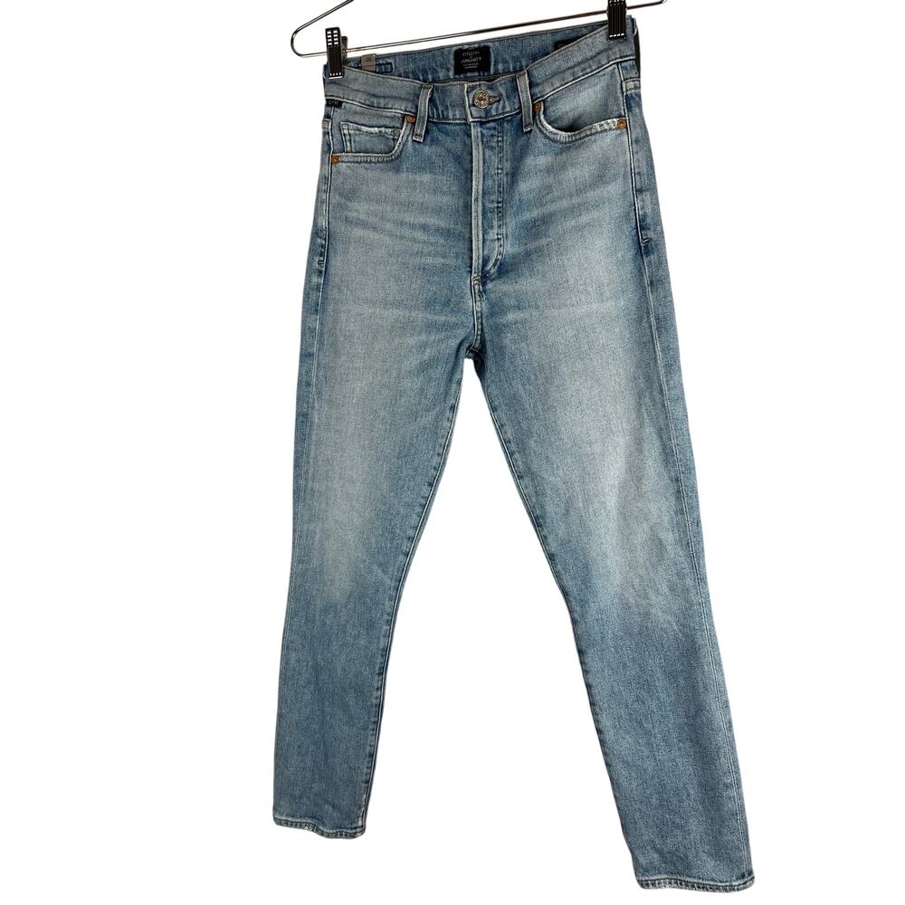 Citizens of Humanity Olivia Crop High Rise Slim Jeans 25 Button Fly Light Wash